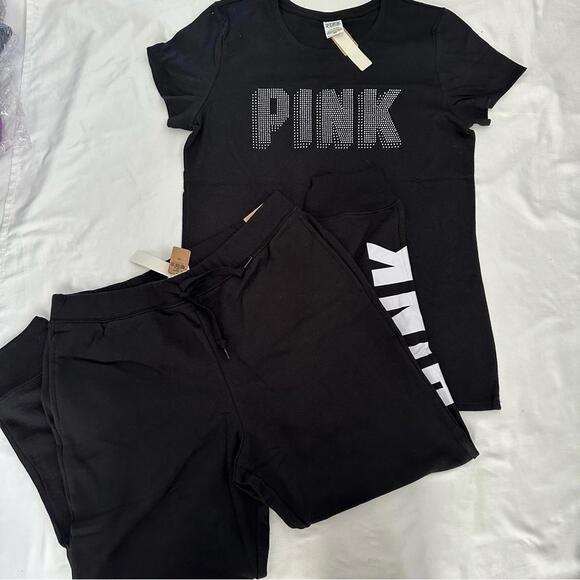 PINK Victoria’s Secret Bling Shirt and Jogger set - Picture 3 of 5
